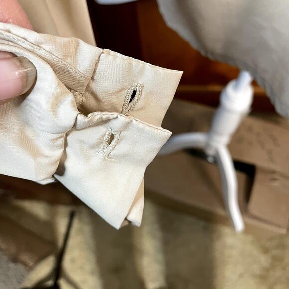 Vintage Alice Stuart 18 A Women's button down blouse tan long sleeve - Picture 6 of 11